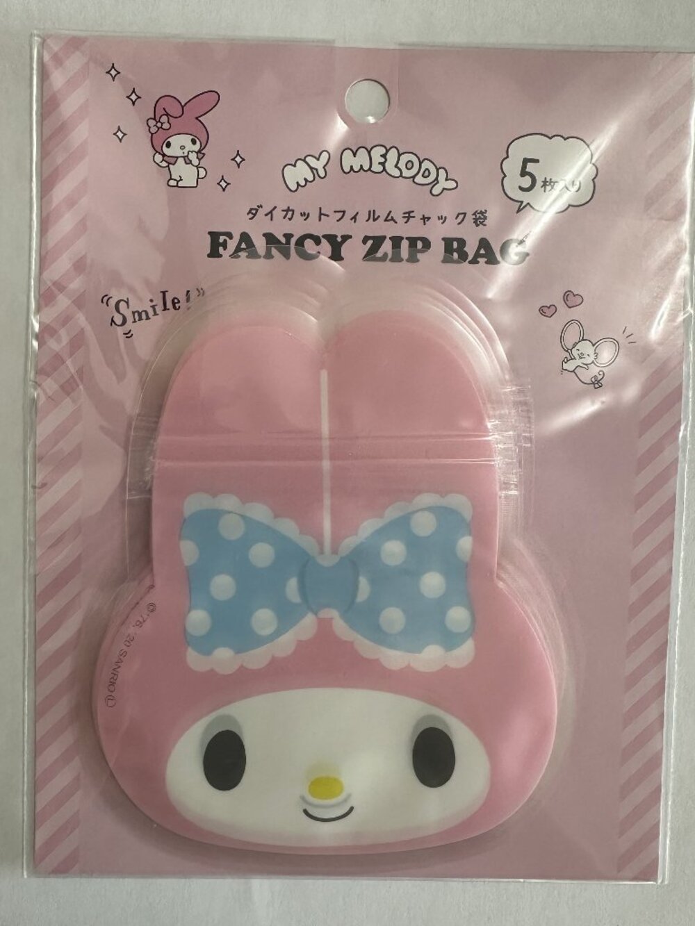 Sanrio My Melody Face Die-Cut Fancy Zip Bag Pack
